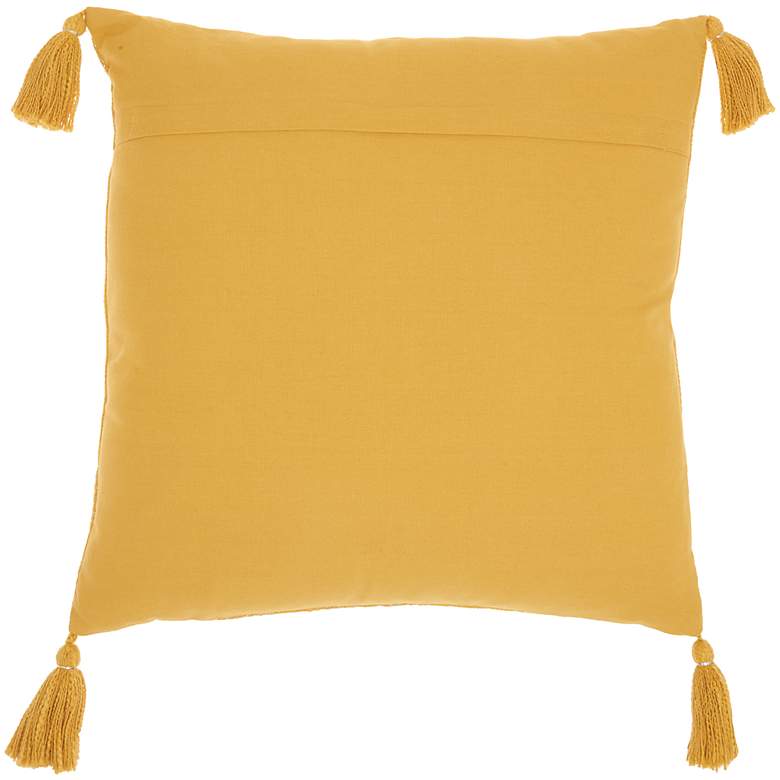 Image 4 Kathy Ireland Yellow Metallic Embroidery 20 inch Square Pillow more views