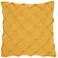 Kathy Ireland Yellow Pin Tucked 18" Square Throw Pillow