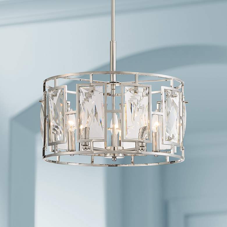 Image 1 Katia 18" Wide Polished Nickel 6-Light Pendant Light