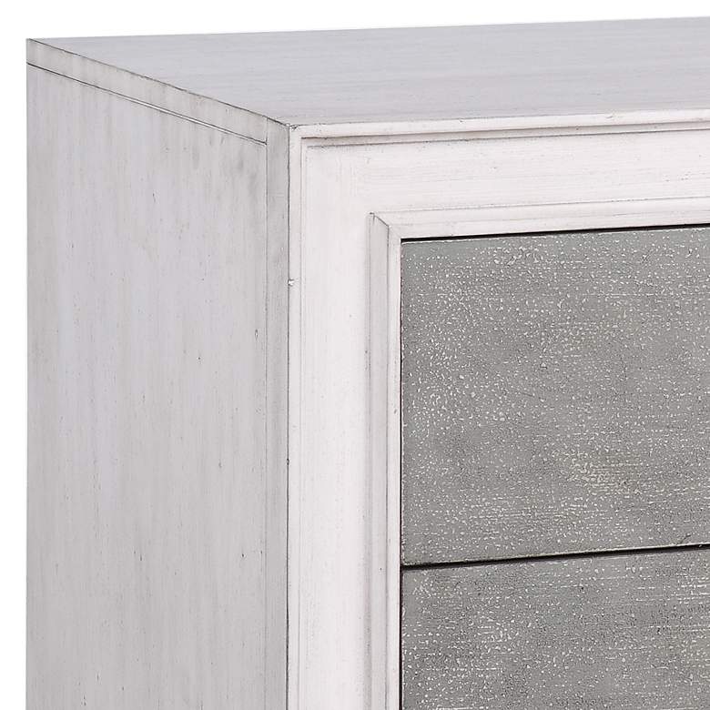 Image 2 Katia 28" Wide Rustic Gray and White 2-Drawer Nightstand more views