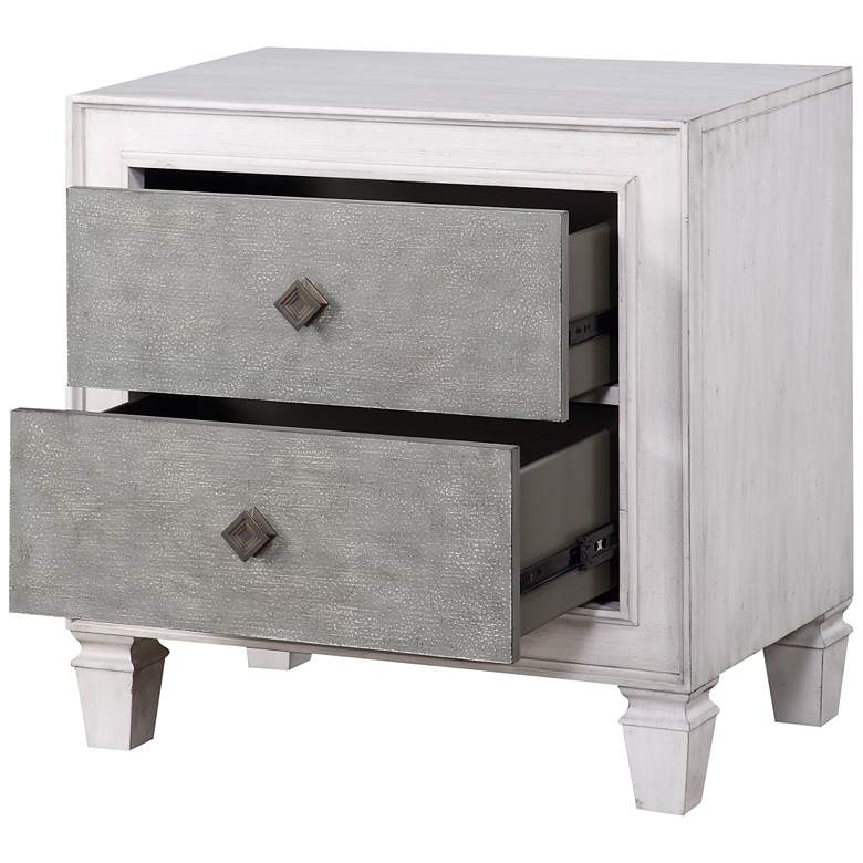 Image 5 Katia 28" Wide Rustic Gray and White 2-Drawer Nightstand more views