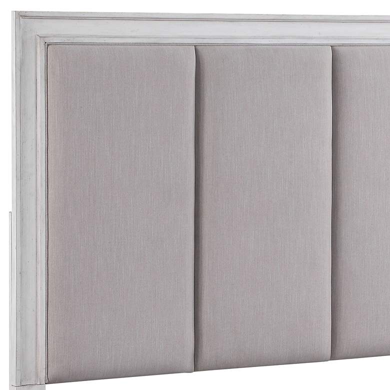 Image 4 Katia Channel Tufted Gray Fabric Queen Headboard more views