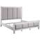 Katia Gray Fabric Channel Tufted Queen Bed