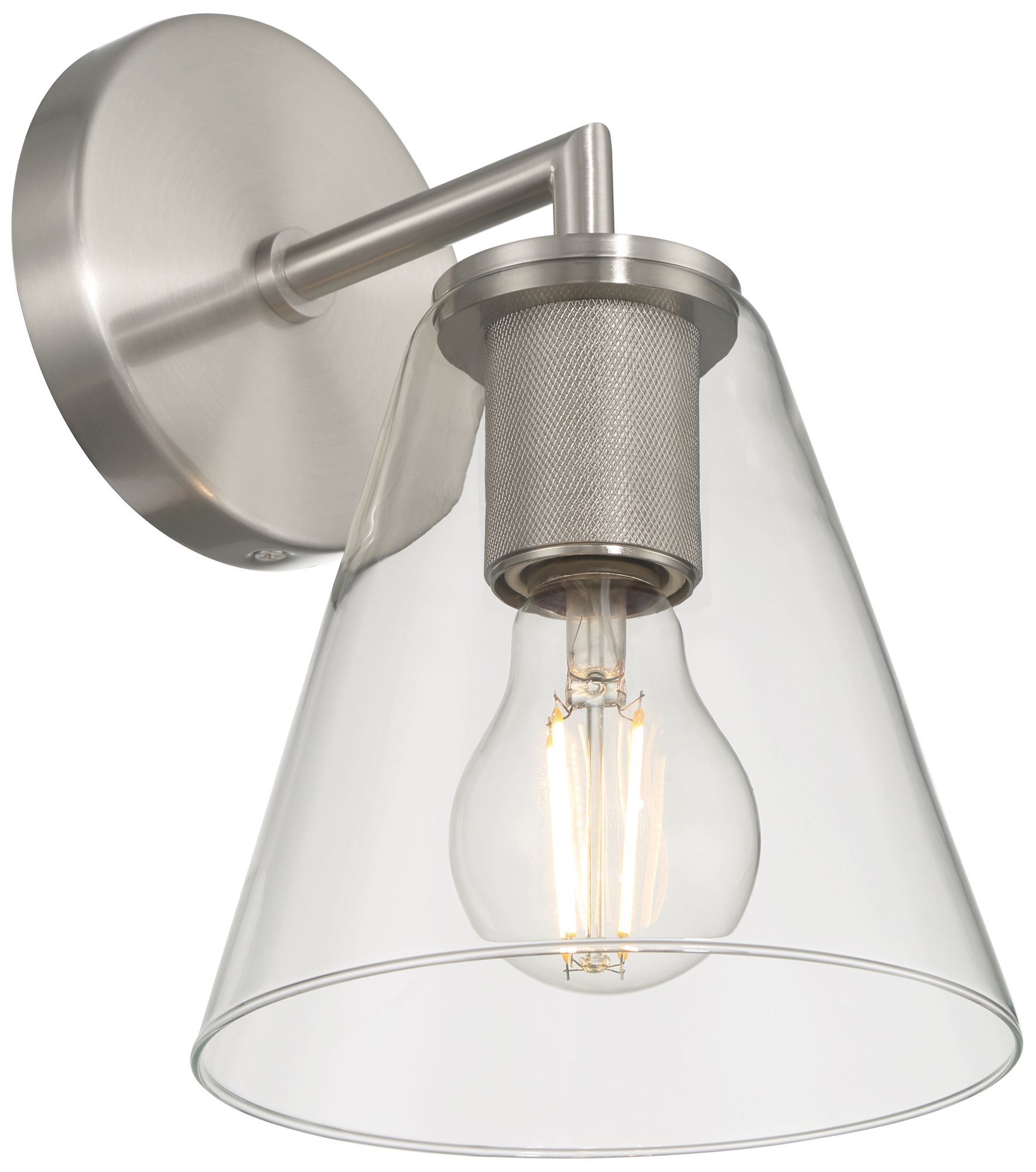 Image 2 Katie 10" High Brushed Steel Wall Sconce more views