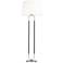 Katie Polished Nickel and Black Leather LED Floor Lamp by Ralph Lauren