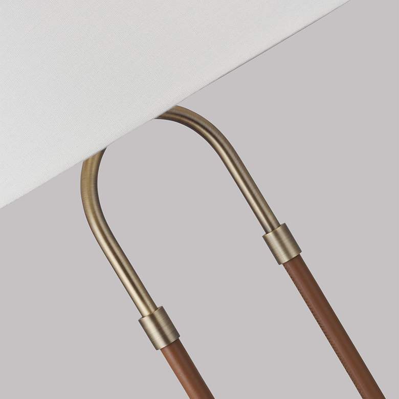 Image 5 Katie Time-Worn Brass and Saddle Leather LED Floor Lamp by Ralph Lauren more views