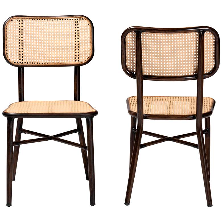 Image 6 Katina Dark Brown Beige Outdoor Dining Chairs Set of 2 more views