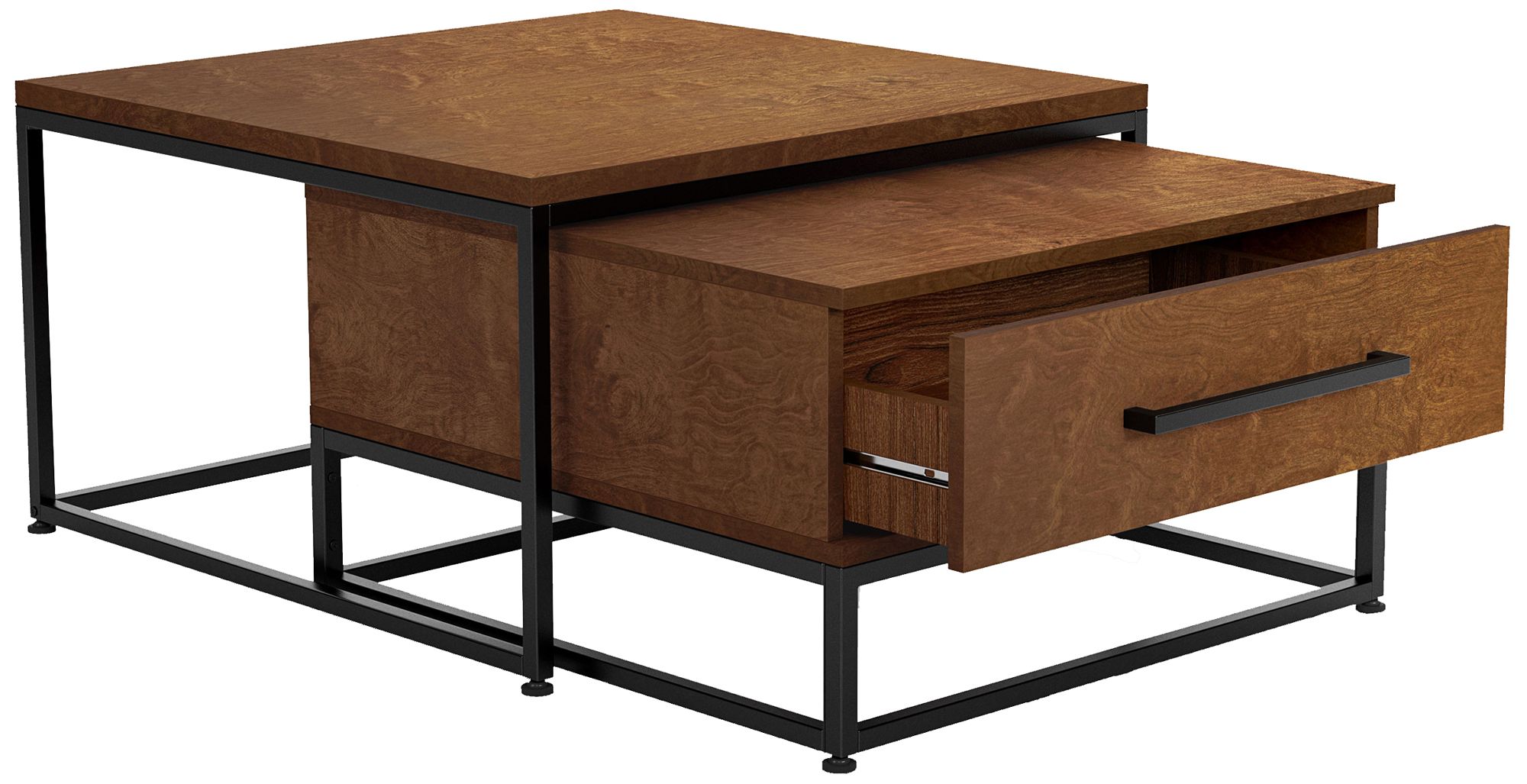 Katmandu Birch Nutmeg 1-Drawer 2-Piece Nesting Tables Set