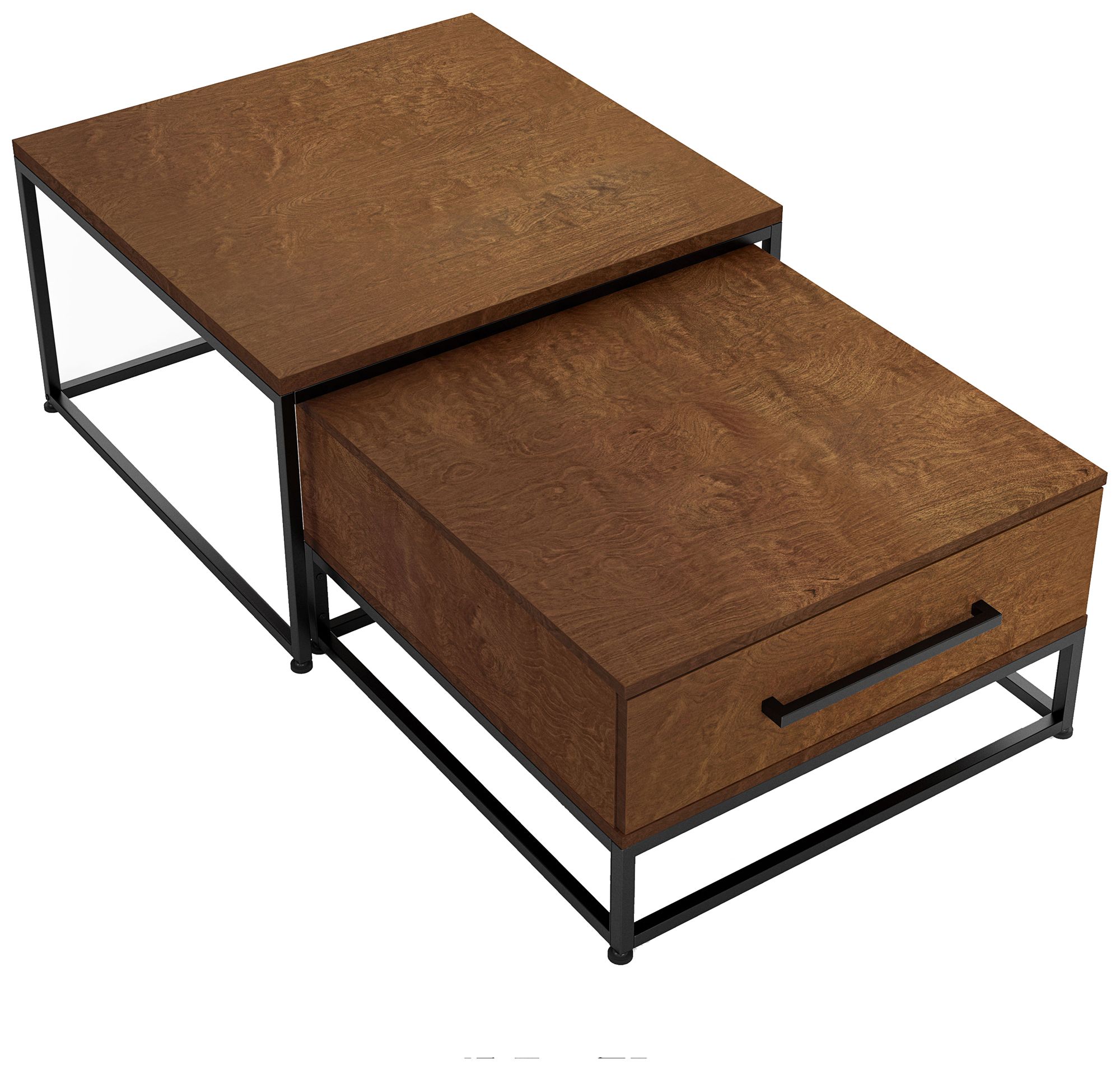 Katmandu Birch Nutmeg 1-Drawer 2-Piece Nesting Tables Set