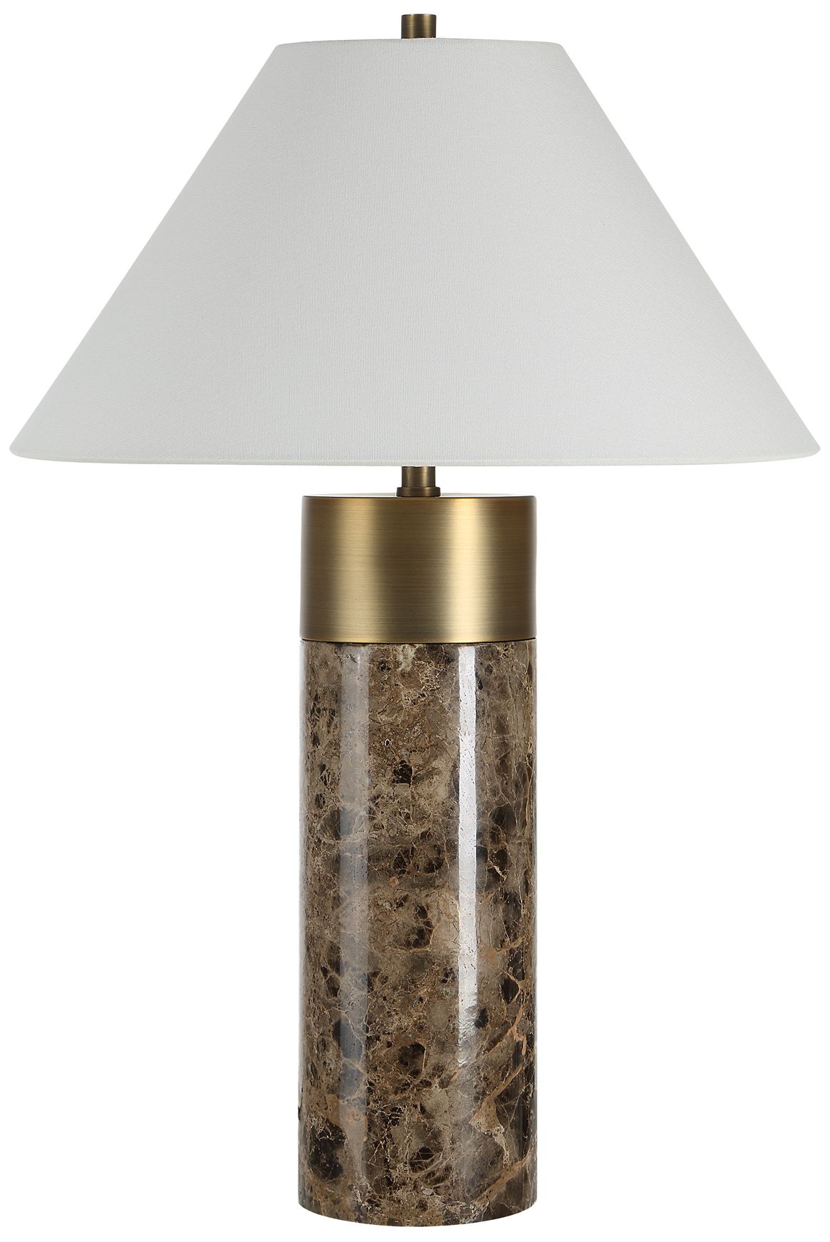 Image 3 Katn 26" Tall White Botochino Marble Table Lamp with Tapered Linen Shade more views