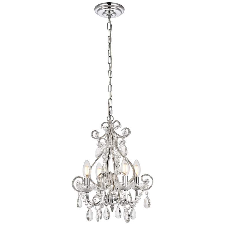 Image 2 Kato 12 1/2" Wide Chrome and Clear Crystal 4-Light Pendant