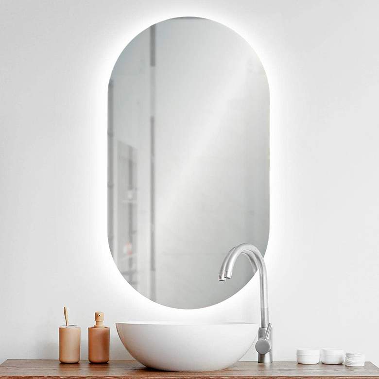 Image 1 Kato 20" x 36" Frameless LED Lighted Wall Mirror