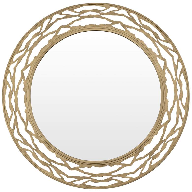Image 1 Kato 33-in Round Mirror - Havana Gold