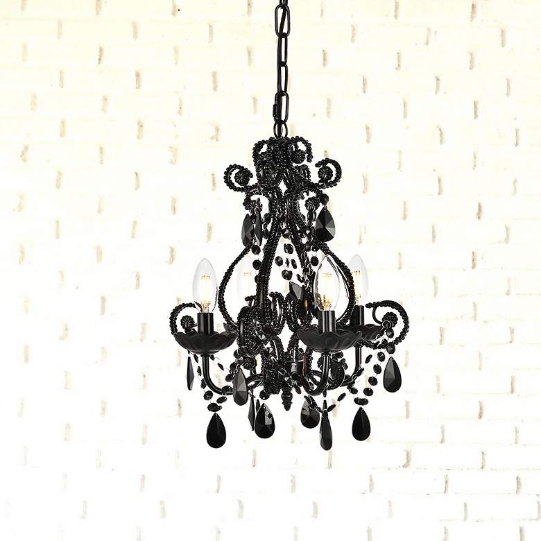 Image 2 Kato Collection Pendant D12.6 H16.3 Lt:4 Polished Black Finish