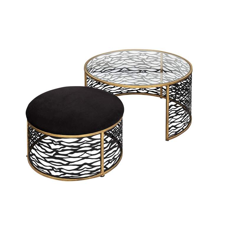 Image 5 Kato Nesting Coffee Table and Ottoman - Havana Gold/Carbon more views