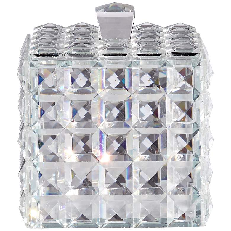 Image 5 Katrina 5 1/4" High Faceted Clear Glass Crystal Jewelry Box more views