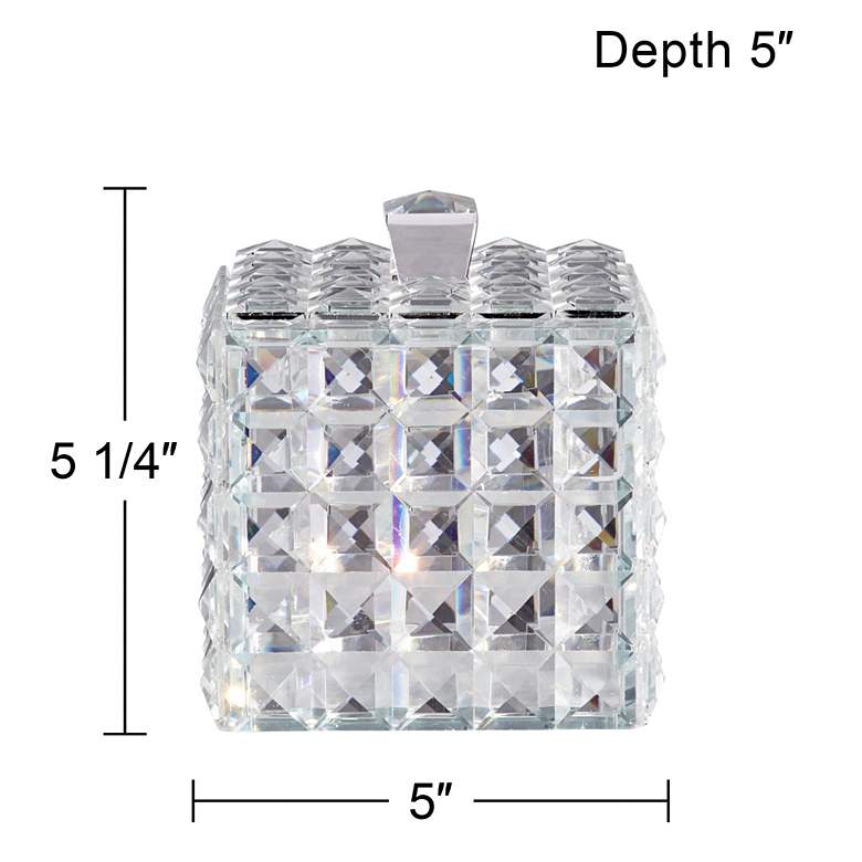 Image 6 Katrina 5 1/4 inch High Faceted Clear Glass Crystal Jewelry Box more views