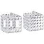 Katrina Faceted Clear Crystal Jewelry Boxes Set of 2