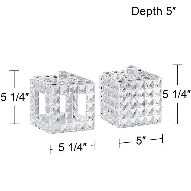 Image 6 Katrina Faceted Clear Crystal Jewelry Boxes Set of 2 more views