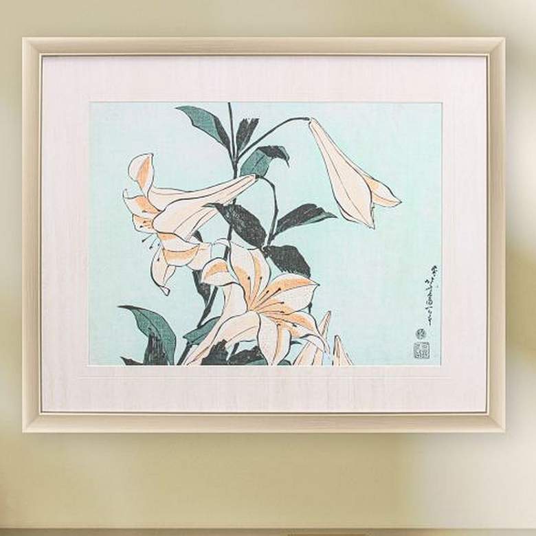 Image 2 Katsushika Floral II 32" Wide Printed Framed Wall Art