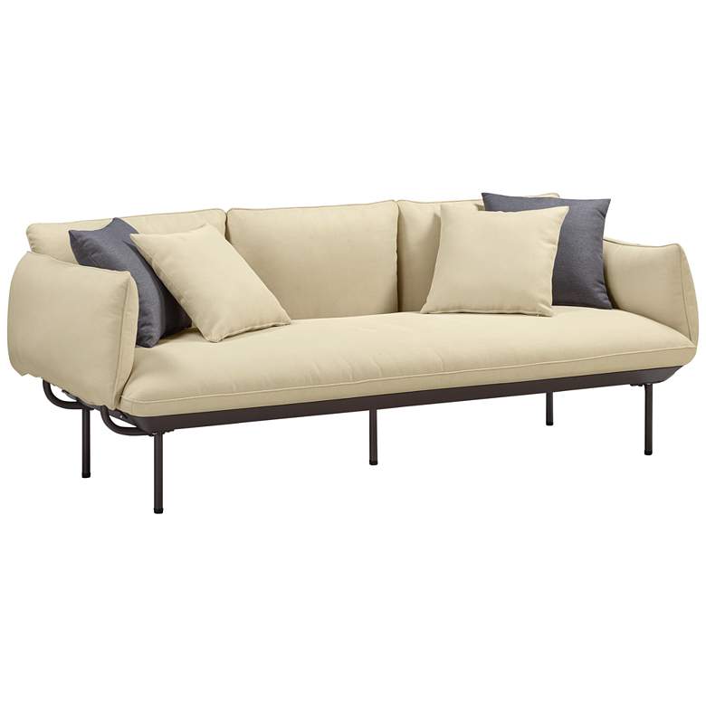 Image 1 Katti 85 inch Wide Beige Fabric Outdoor Sofa
