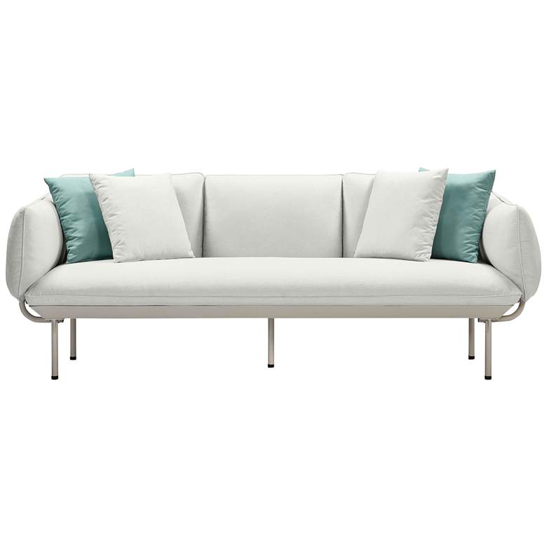 Image 3 Katti 85 inch Wide Light Gray Fabric Outdoor Sofa more views