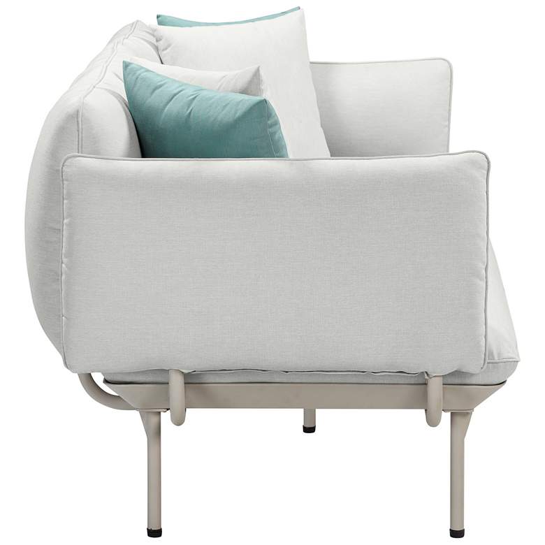 Image 4 Katti 85" Wide Light Gray Fabric Outdoor Sofa more views