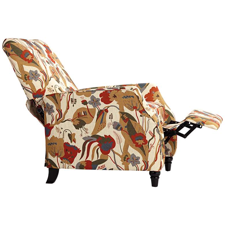 Katy Floral Ivory Push Back Recliner Chair more views