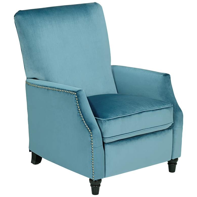 Image 3 Katy Turquoise Velvet Push Back Recliner Chair