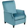Katy Turquoise Velvet Push Back Recliner Chair in scene