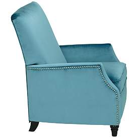 Image5 of Katy Turquoise Velvet Push Back Recliner Chair more views