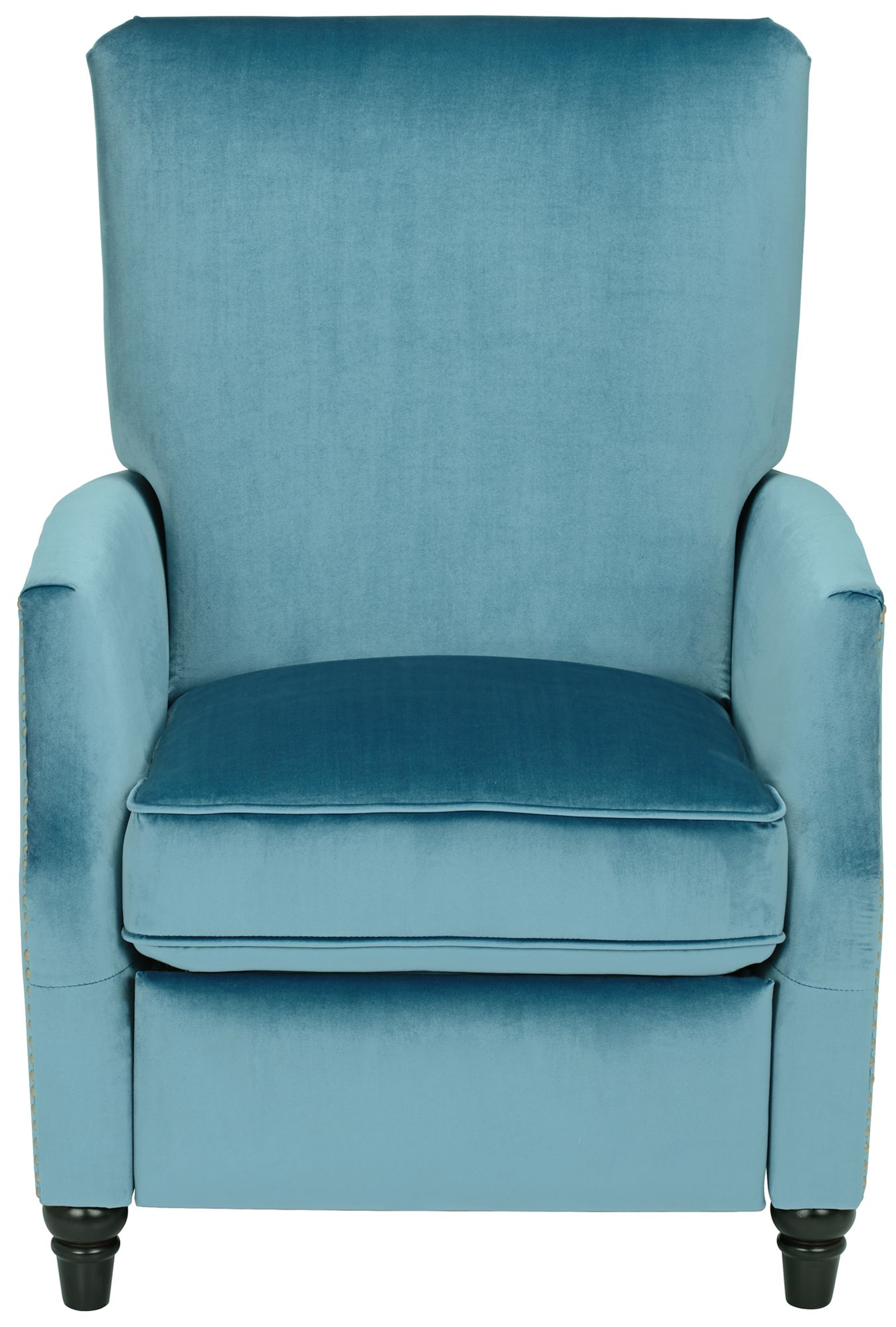 katy turquoise velvet push back recliner chair