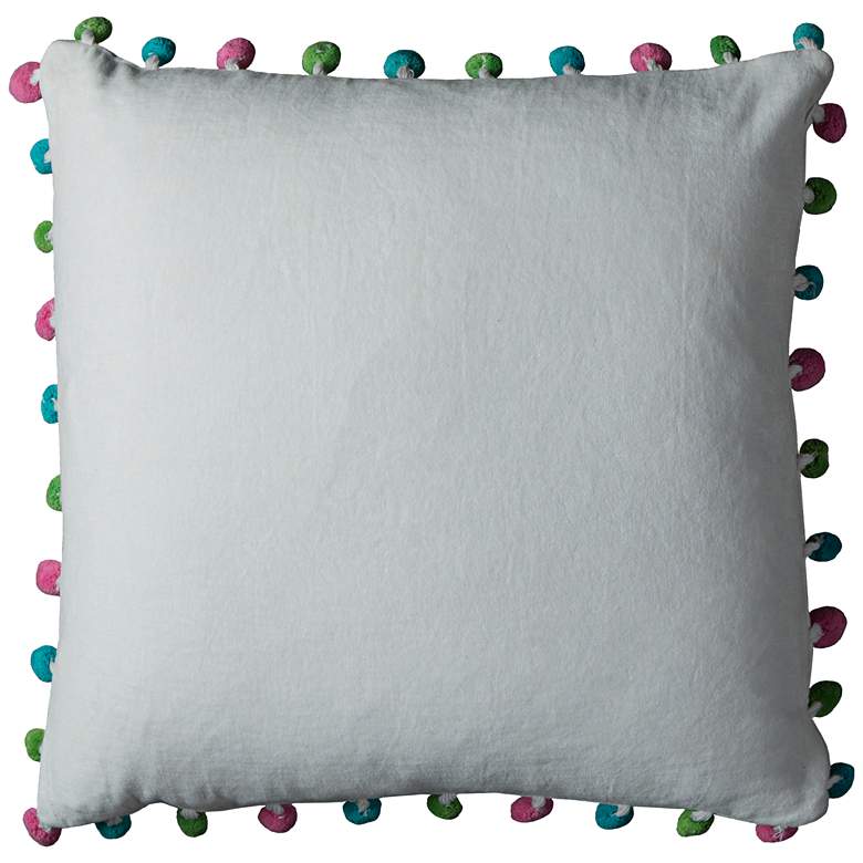 Image 1 Katy White Pompom 18 inch Square Throw Pillow