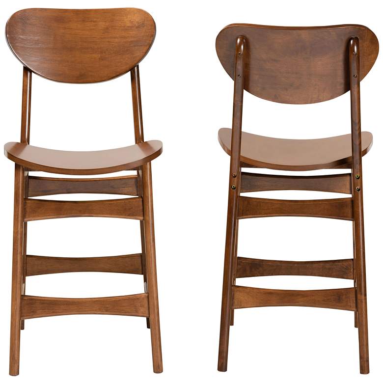Image 5 Katya 23 1/2" Walnut Brown Counter Stools Set of 2 more views