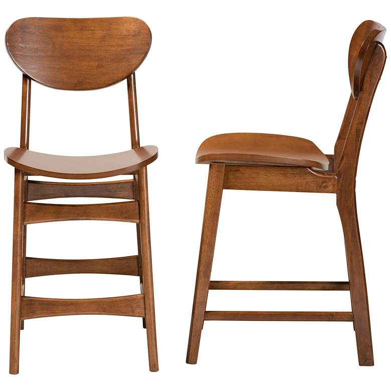 Image 6 Katya 23 1/2" Walnut Brown Counter Stools Set of 2 more views