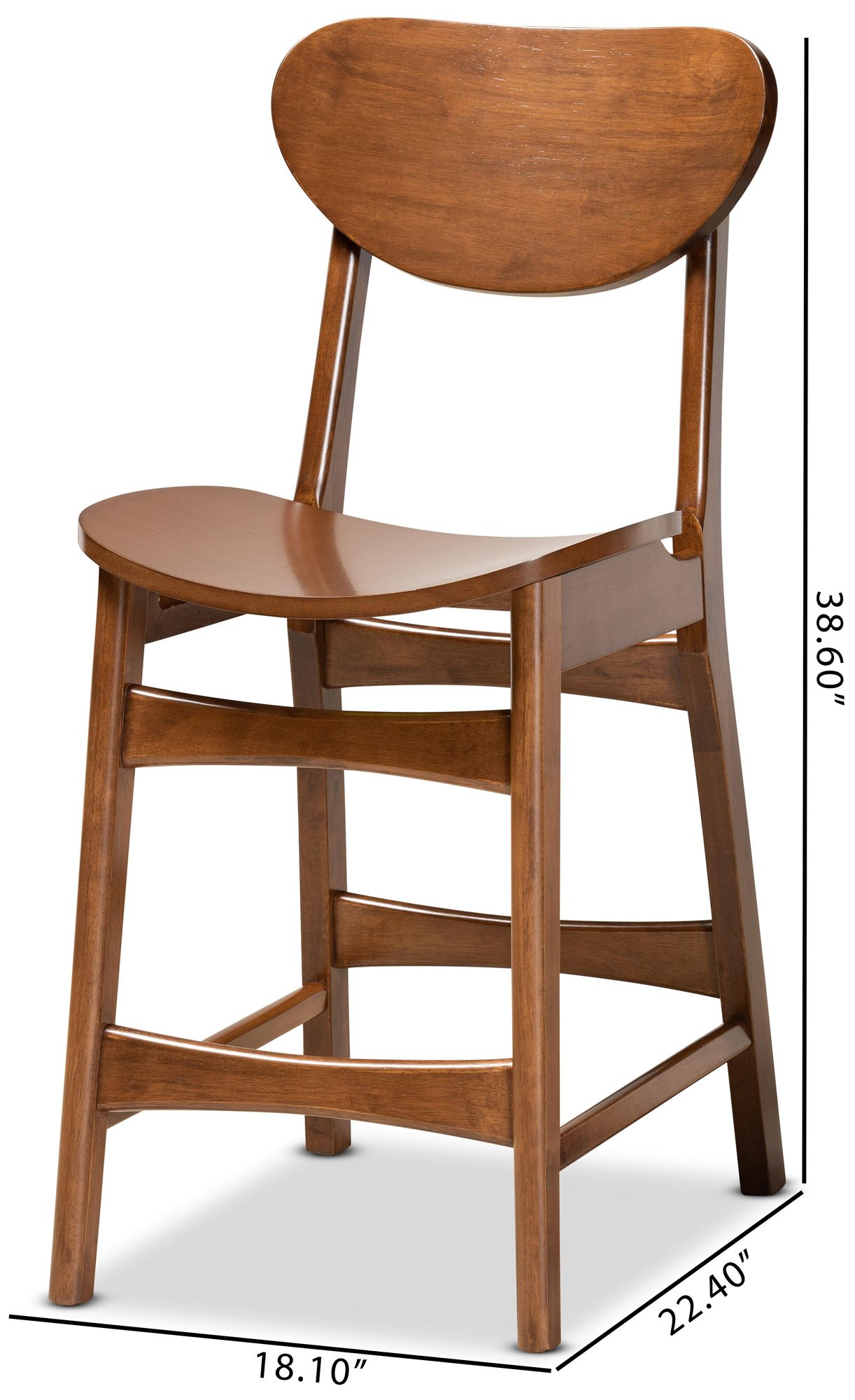 Katya 23 1/2" Walnut Brown Counter Stools Set of 2
