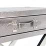 Kava 20" Wide Silver Faux Lizard Leather 1-Drawer Side Table