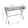 Kava 44"W Silver Faux Lizard Leather 2-Drawer Console Table