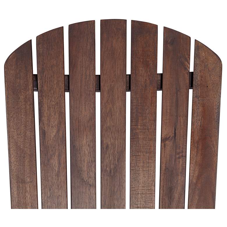 Image 2 Kava Dark Brown Wood Outdoor Adirondack Chair with Wine Holder Set of 2 more views