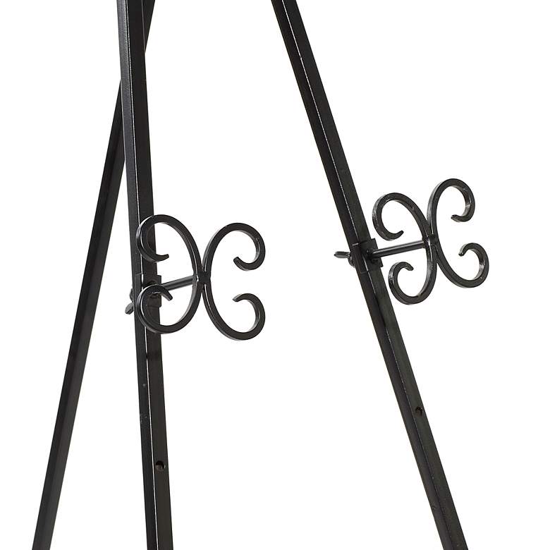 Image 2 Kavia 46"H Black Iron Scrolled Adjustable Stand Floor Easel more views