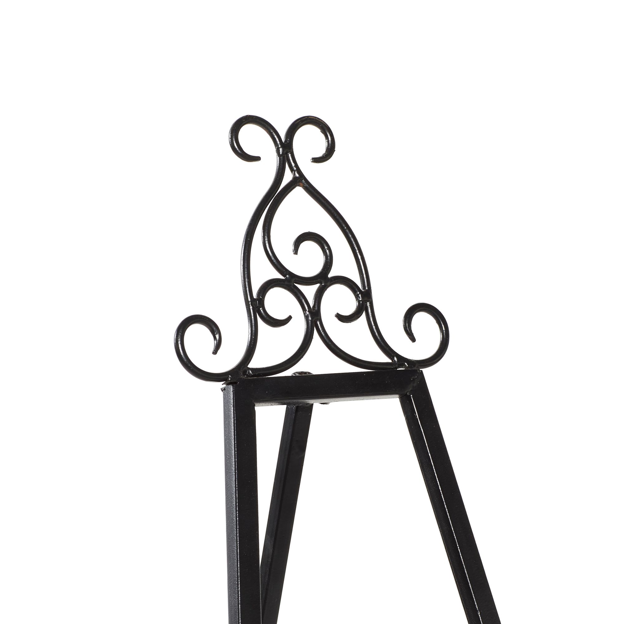Image 3 Kavia 46"H Black Iron Scrolled Adjustable Stand Floor Easel more views
