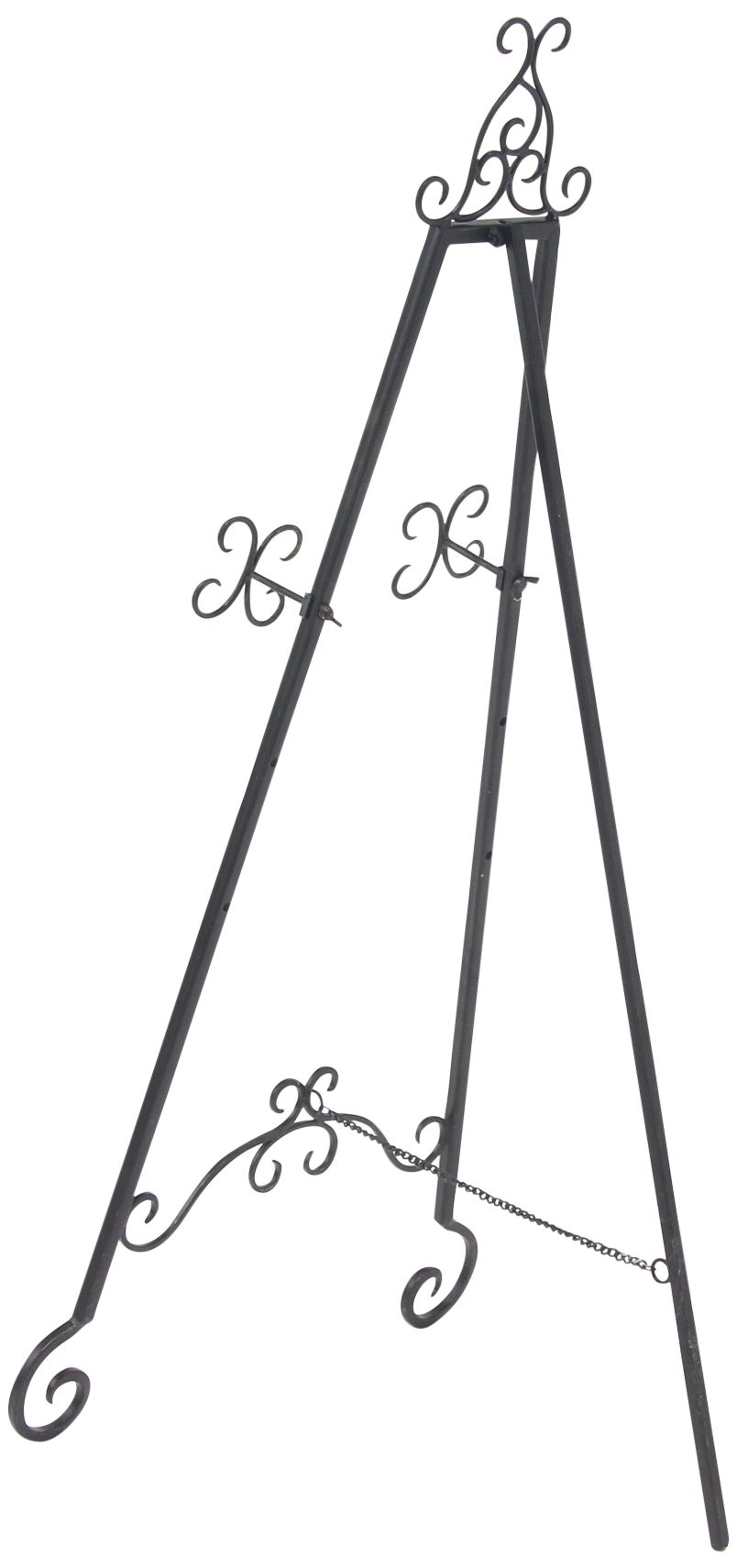 Image 4 Kavia 46"H Black Iron Scrolled Adjustable Stand Floor Easel more views