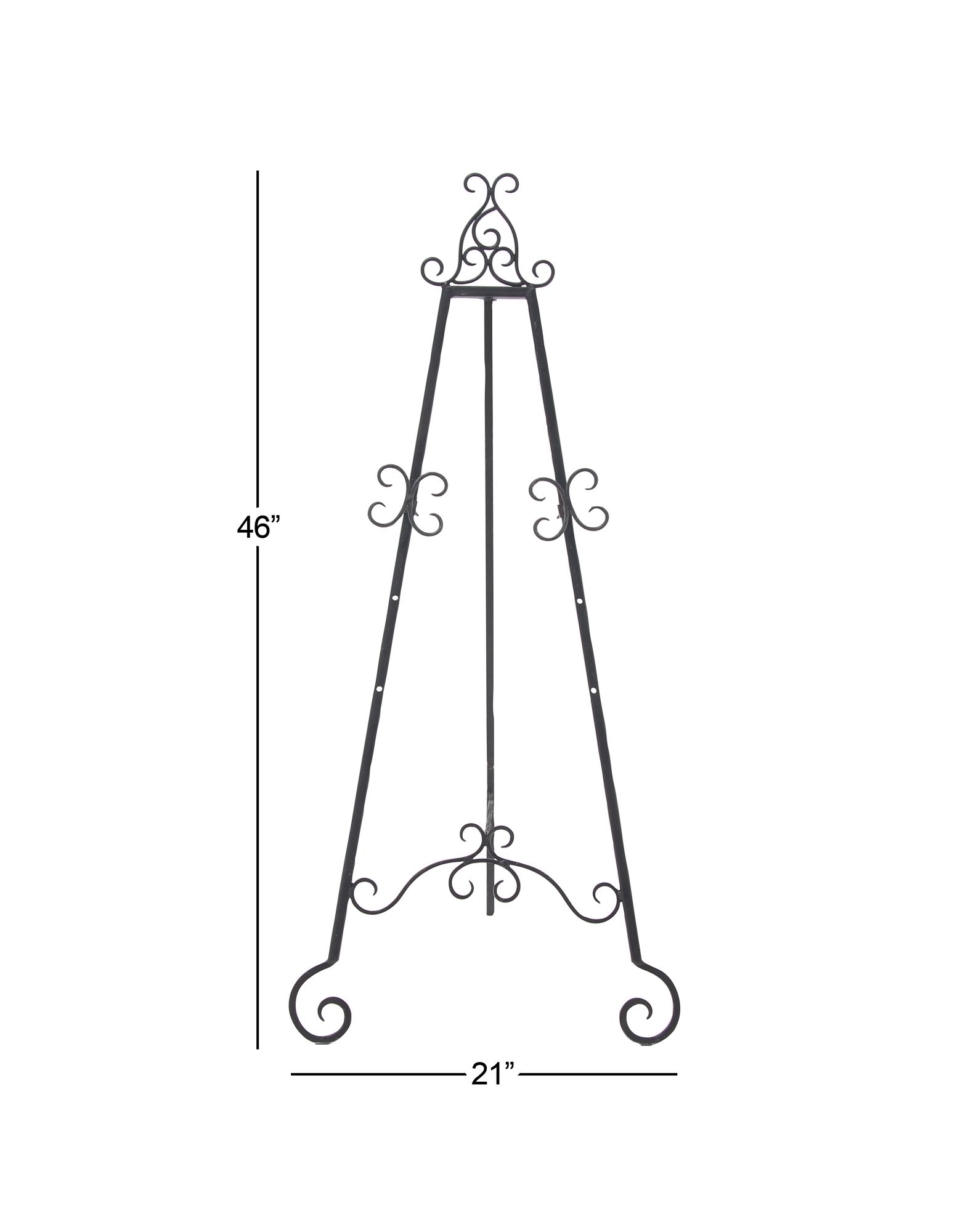 Image 5 Kavia 46"H Black Iron Scrolled Adjustable Stand Floor Easel more views