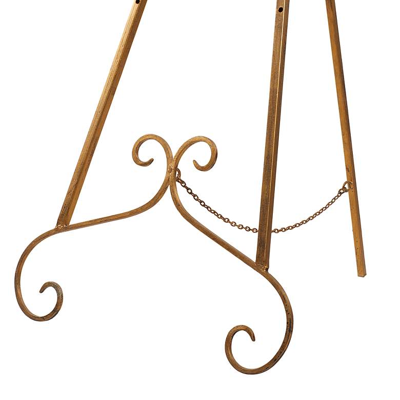 Image 3 Kavia 46 inchH Gold Iron Scrolled Adjustable Stand Floor Easel more views
