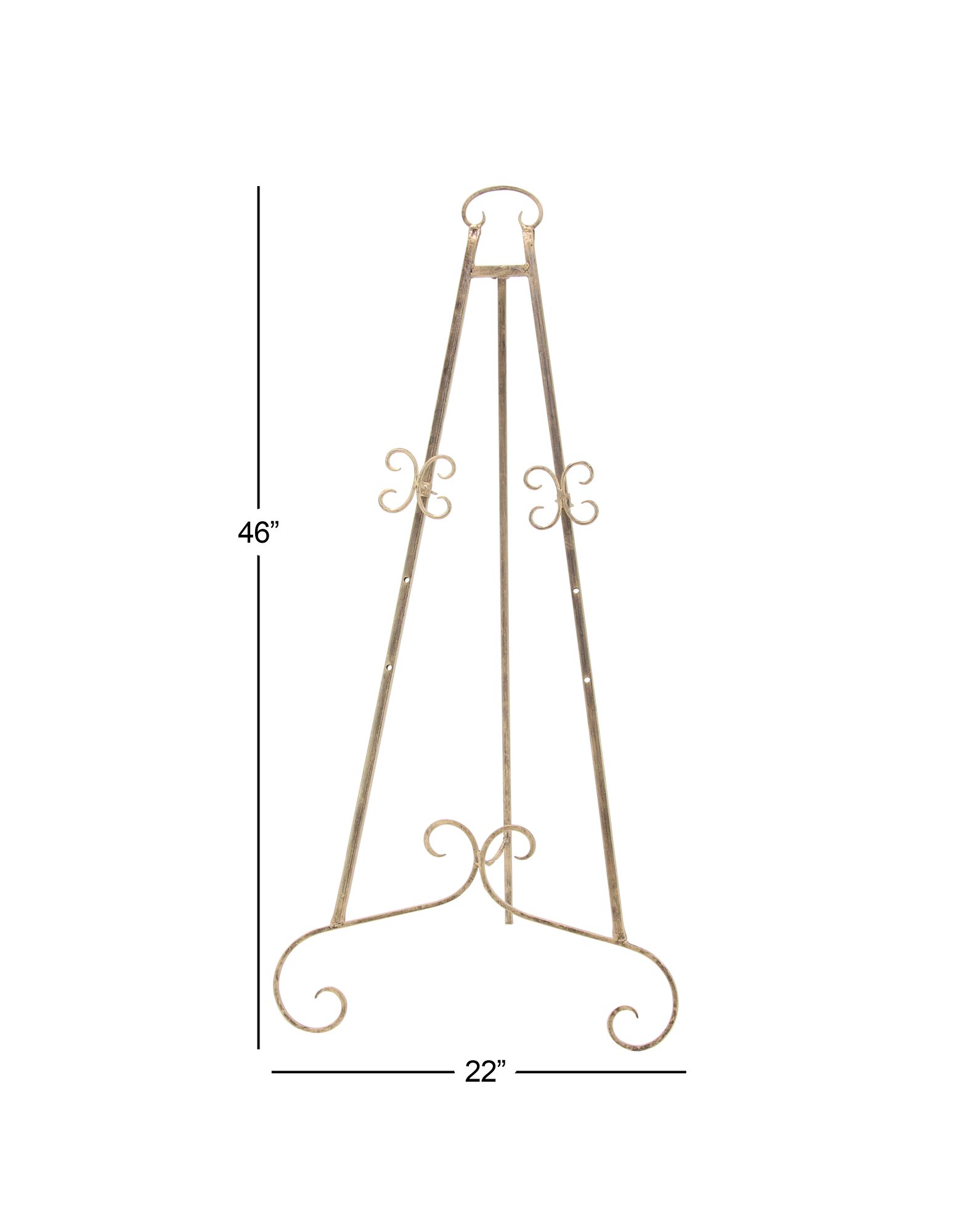 Image 6 Kavia 46"H Gold Iron Scrolled Adjustable Stand Floor Easel more views