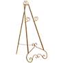Kavia 48"H Gold Iron Scrolled Adjustable Stand Floor Easel