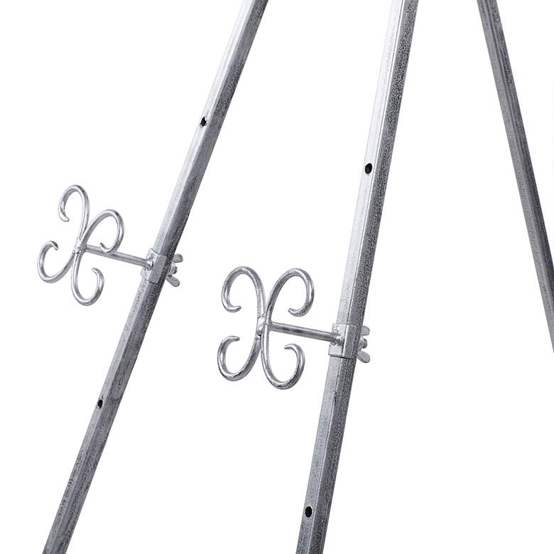 Image 2 Kavia 48 inchH Gray Iron Scrolled Adjustable Stand Floor Easel more views