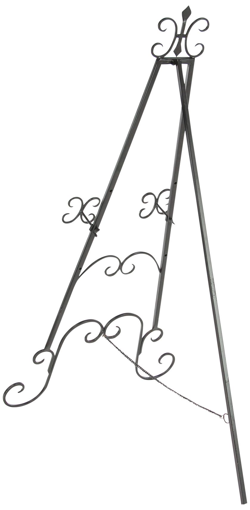Image 3 Kavia 49"H Black Iron Scrolled Adjustable Stand Floor Easel more views