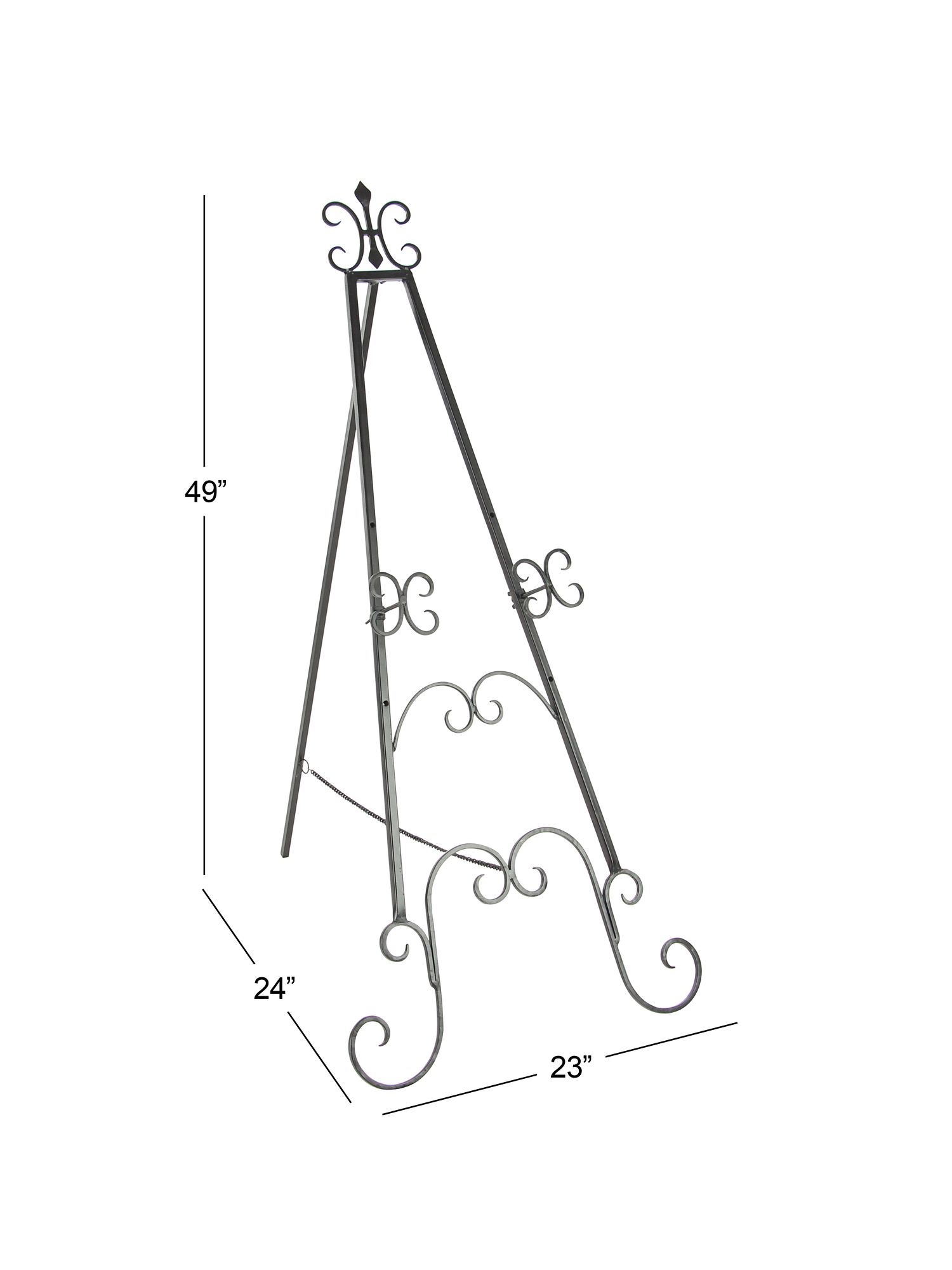 Image 6 Kavia 49"H Black Iron Scrolled Adjustable Stand Floor Easel more views