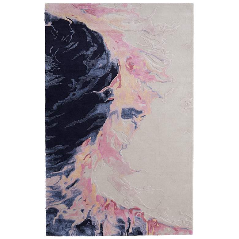 Image 1 Kawai Modern Abstract Hand Tufted Pink Area Rug 8985F